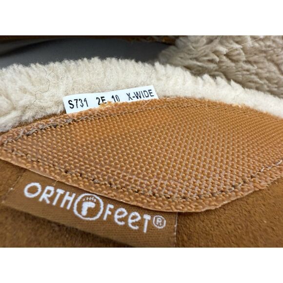 Orthofeet Charlotte Brown Slippers Womens Size 10 W X Wide 2E Arch Support - Picture 8 of 10